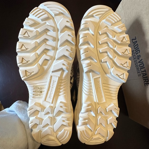 Zadig Voltaire Blaze Wild Snake Embossed Platform Sneakers Size 39 US 8 - Picture 8 of 12